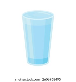Drinking water vector illustration on white background. A glass of water.