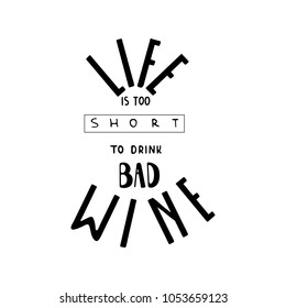 drinking wine lettering