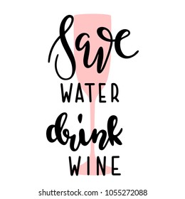drinking wine lettering