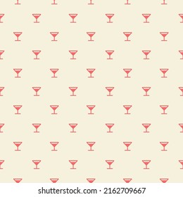 Drinking Wine Red Glass Seamless Pattern Flat Design. Vector illustration