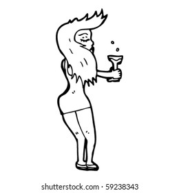 drinking woman cartoon
