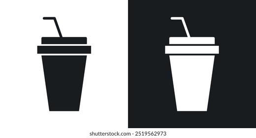 Drinkline vector icon set in solid and outline style.