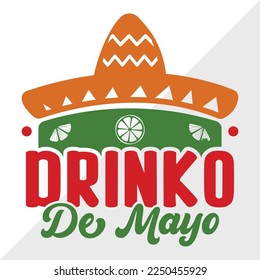 Drinko De Mayo SVG Printable Vector Illustration