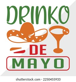 Drinko De Mayo SVG Printable Vector Illustration