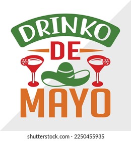 Drinko De Mayo SVG Printable Vector Illustration