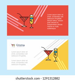 Drinks abstract corporate business banner template, horizontal advertising business banner.