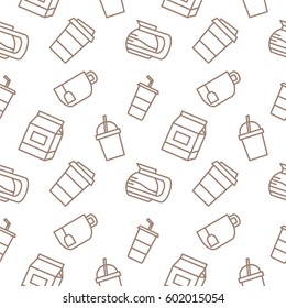 Drinks background seamless vector pattern