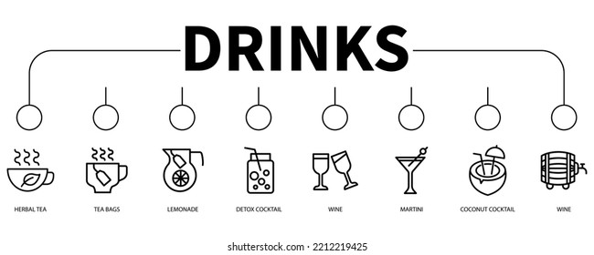 Drinks banner web icon vector illustration concept