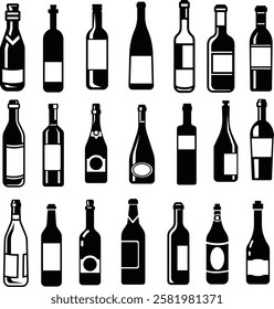 Drinks Beverage Bottles Icon Bundle