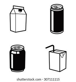 Drinks and Beverage containers vector icon