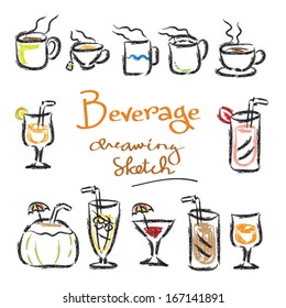 Drinks Beverage Doodle Sketch Colors