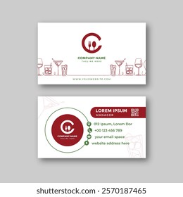 Drinks and Beverage food business card design template