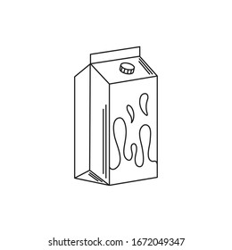 bebidas beberas leche fresca caja o jugo ilustraciones vectoriales estilo de línea icono