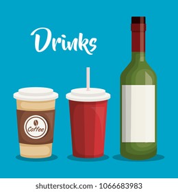 drinks beverage set icons