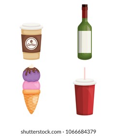drinks beverage set icons