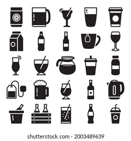 Drinks and Beverage vector icon set suitable for presentation and commercial work