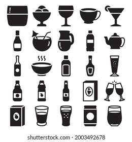 Drinks and beverage vector icon set  suitable for commercial work