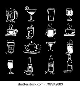 Drinks and beverages icon bord