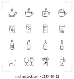 Drinks and Beverages icons with White Background