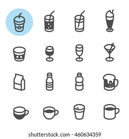 Drinks and Beverages icons with White Background