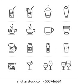 Drinks and Beverages icons with White Background