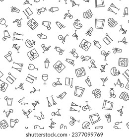 Drinks and Beverages Seamless Pattern for printing, wrapping, design, sites, shops, apps