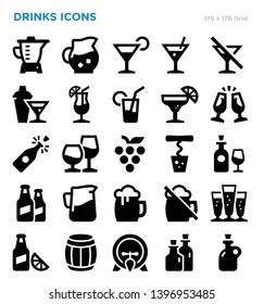 Drinks Beverages Vector Icon Set