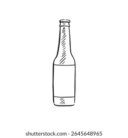 Drinks bottle with a blank label in black.