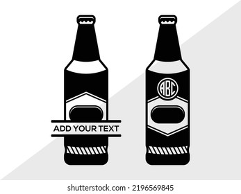 Drinks Bottle Monogram SVG Printable Vector Illustration