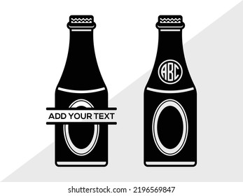 Bebida Botella Monograma Vector Imprescindible SVG Ilustración
