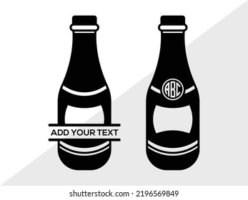 Bebida Botella Monograma Vector Imprescindible SVG Ilustración