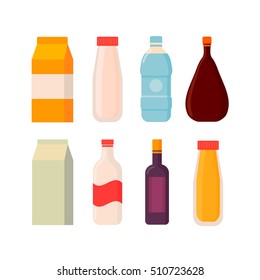 drinks bottles-yogurt, milk, water, wine, juice