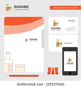 Drinks  Business Logo, File Cover Visiting Card and Mobile App Design. Vector Illustration