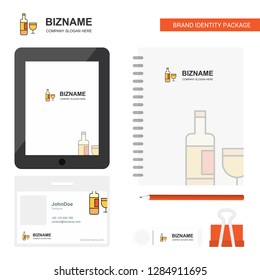 Drinks  Business Logo, Tab App, Diary PVC Employee Card and USB Brand Stationary Package Design Vector Template
