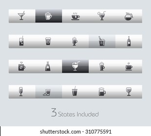 Drinks // Classic Bars +++ The vector file includes 3 buttons states in different layers. +++