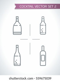 Drinks and Cocktails icon vector set