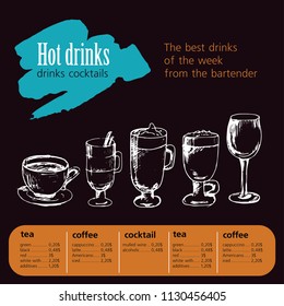drinks, cocktails, menu
