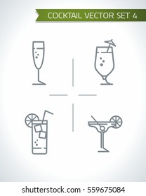 Drinks and Cocktails Vector outline icons