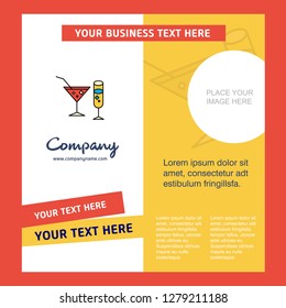 Drinks Company Brochure Template. Vector Busienss Template