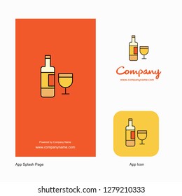 Drinks  Company Logo App Icon and Splash Page Design. Creative Business App Design Elements