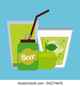 Drinks concept with glasses icons design, vector illustration 10 eps graphic