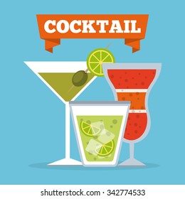 Drinks concept with glasses icons design, vector illustration 10 eps graphic