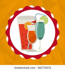 Drinks concept with glasses icons design, vector illustration 10 eps graphic