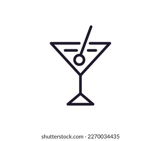 Drinks concept. Modern outline high quality illustration for banners, flyers and web sites. Editable stroke in trendy flat style. Line icon of drink