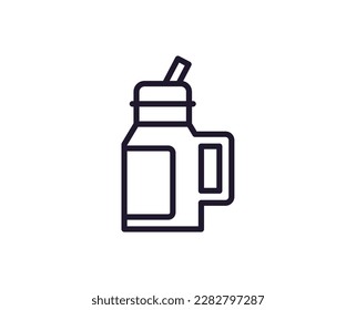 Drinks concept. Modern outline high quality illustration for banners, flyers and web sites. Editable stroke in trendy flat style. Line icon of drink