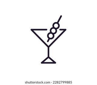 Drinks concept. Modern outline high quality illustration for banners, flyers and web sites. Editable stroke in trendy flat style. Line icon of drink