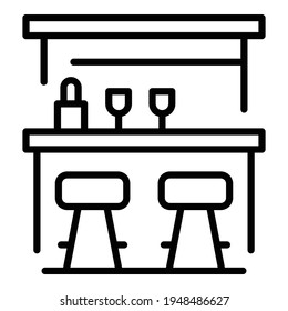 Drinks counter icon. Outline Drinks counter vector icon for web design isolated on white background