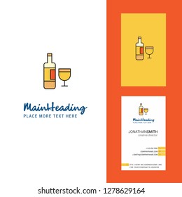 Drinks  Creative Logo and business card. vertical Design Vector