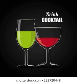 Drinks design over black background,vector illustration