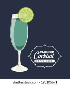 Drinks design over blue background, vector illustration